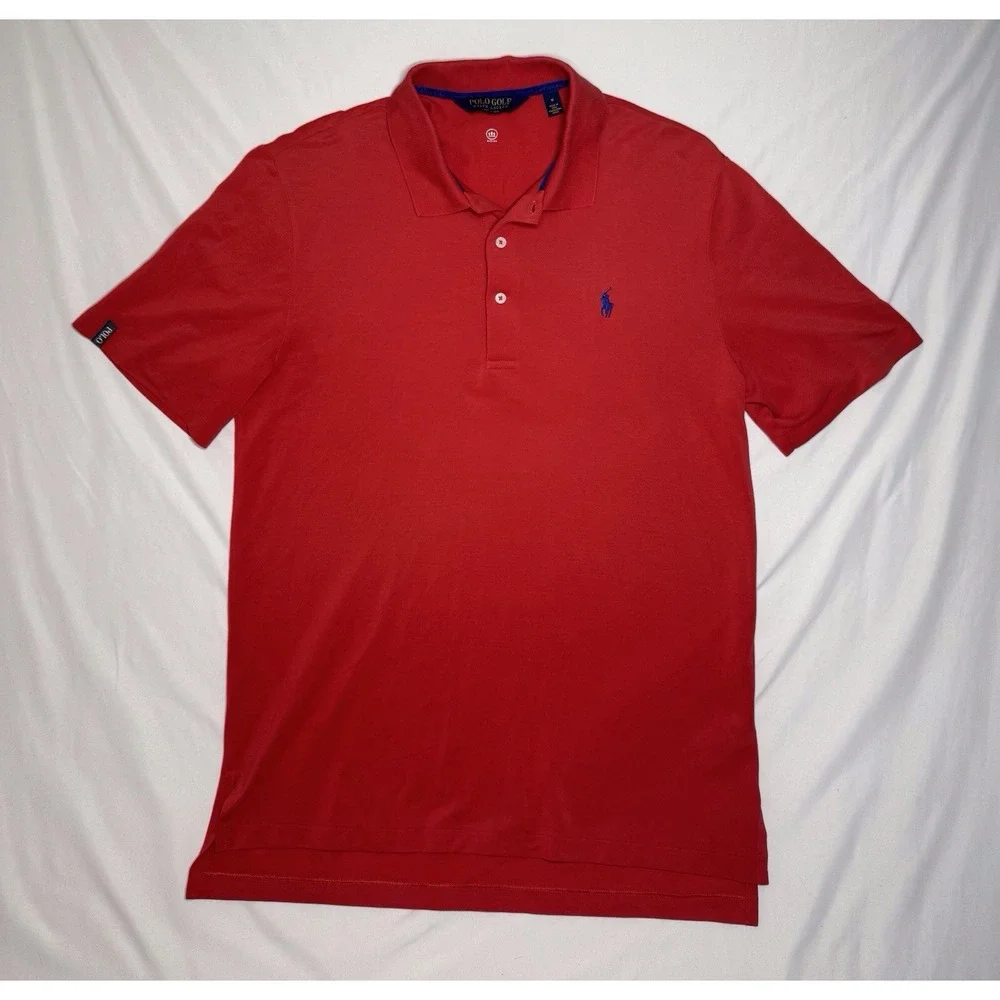 Polo Golf Ralph Lauren Wicking Performance Red Short Sleeve Mens‎ Medium